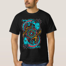 Aztec Axolotl Xolotl goden vechten roze blauw vint