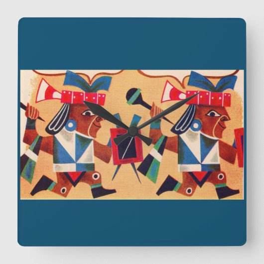 Aztec Aztecs Vierkante Klok (Voorkant)