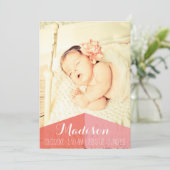 Aztec Baby Girl Geboorteaankondiging Fotokaart Aankondiging (Staand voorkant)