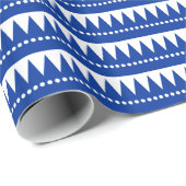 Aztec-bergen - Diepe marine op wit Cadeaupapier (Rol Hoek)