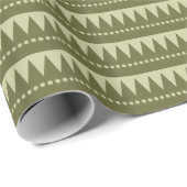 Aztec-bergen - Diepe olijf op Light Khaki Cadeaupapier (Rol Hoek)