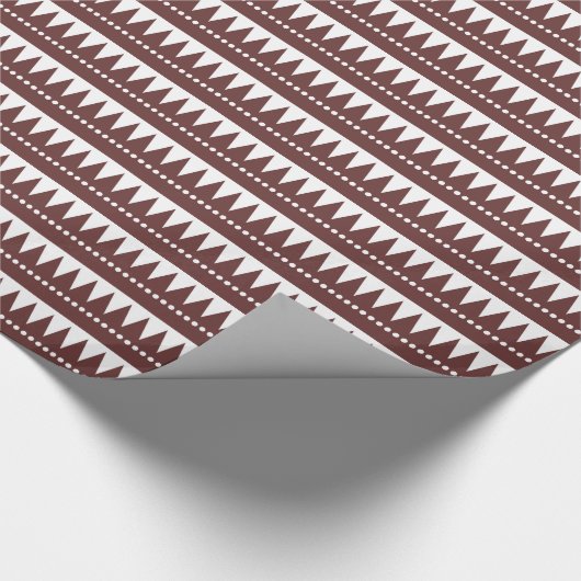 Aztec-bergen - Donkerbruin op wit Cadeaupapier (Hoek)