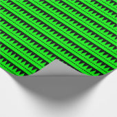 Aztec-bergen - Groen op zwart Cadeaupapier (Hoek)