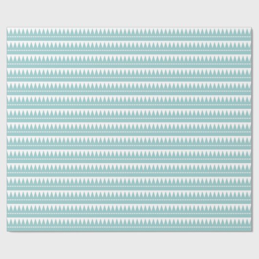 Aztec-bergen - Licht Blauw Groen op Wit Cadeaupapier (Vlak)