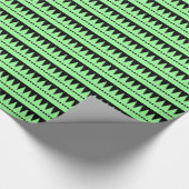 Aztec-bergen - Mintgroen op zwart Cadeaupapier (Hoek)