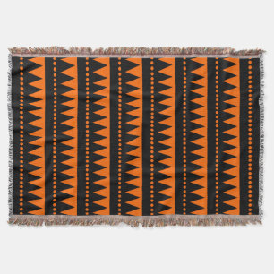 Aztec-bergen - Zwart en Oranje Deken