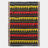 Aztec-bergen - Zwart, Rood, Amber en Wit Deken (Voorkant Verticaal)