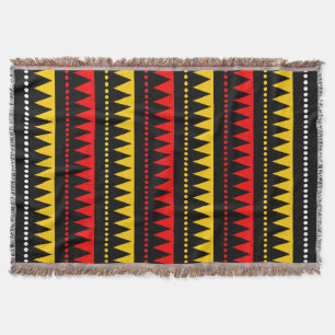 Aztec-bergen - Zwart, Rood, Amber en Wit Deken