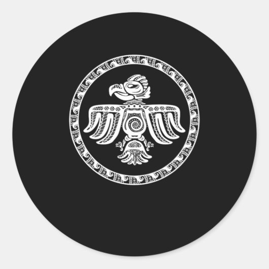 Aztec Bird Maya Inca Culture Native Civilization G Ronde Sticker (Voorkant)