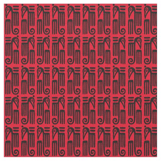 Aztec Bird Motif Stof (Close Up)