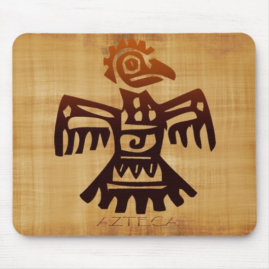 AZTEC Bird Spirit Amaranth Mexican Art Mousepad Muismat (Voorkant)