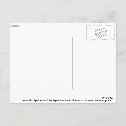 AZTEC ~ Bird Spirit Briefkaart (Achterkant)