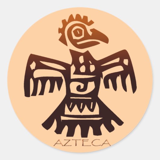 AZTEC ~ Bird Spirit Ronde Sticker (Voorkant)