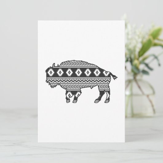 Aztec Bison Buffalo Bedankkaart (Staand voorkant)