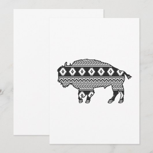 Aztec Bison Buffalo Bedankkaart (Voorkant / Achterkant)