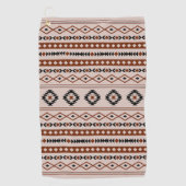 Aztec Black Browns Taupe Mixed Motifs Patroon Golfhanddoek (Voorkant)