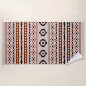 Aztec Black Browns Taupe Mixed Motifs Patroon Strandlaken (Voorkant)