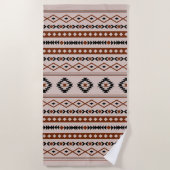 Aztec Black Browns Taupe Mixed Motifs Patroon Strandlaken (Voorkant)