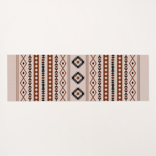 Aztec Black Browns Taupe Mixed Motifs Patroon Yogamat (Achterkant (horizontaal))