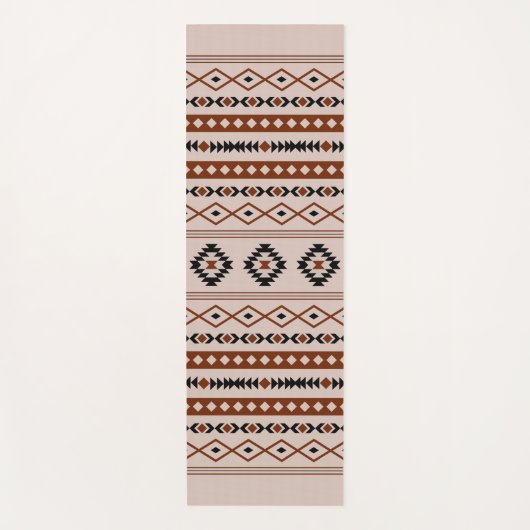 Aztec Black Browns Taupe Mixed Motifs Patroon Yogamat (Voorkant)