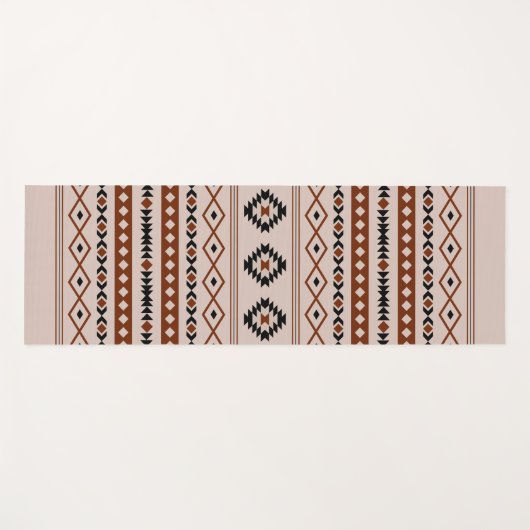 Aztec Black Browns Taupe Mixed Motifs Patroon Yogamat (Voorkant (horizontaal))