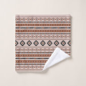 Aztec Black Browns Taupe Mixed Motifs Rpt Pattern Bad Handdoek (Wasdoekje)