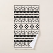 Aztec Black op Cream Mixed Motifs Pattern Bad Handdoek (Handdoek)