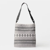 Aztec Black op Cream Mixed Motifs Pattern Crossbody Tas (Achterkant)