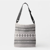 Aztec Black op Cream Mixed Motifs Pattern Crossbody Tas (Voorkant)