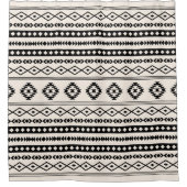 Aztec Black op Cream Mixed Motifs Pattern Douchegordijn (Voorkant)