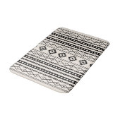 Aztec Black op Cream Mixed Motifs (V) Pattern Badmat (Gekanteld)