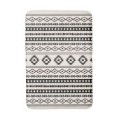Aztec Black op Cream Mixed Motifs (V) Pattern Badmat (Voorkant Verticaal)