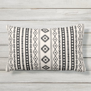 Aztec Black op Cream Mixed Motifs (V) Pattern Buitenkussen