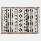 Aztec Black op Cream Mixed Motifs (V) Pattern Deken (Voorkant)