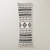 Aztec Black op Cream Mixed Motifs (V) Pattern Lichaamskussen (Voorkant Verticaal)