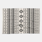 Aztec Black op Cream Mixed Motifs (V) Pattern Theedoek (Horizontaal)