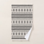 Aztec Black op Cream Mixed Pattern Bad Handdoek (Handdoek)