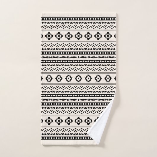 Aztec Black op Cream Mixed Pattern Bad Handdoek (Handdoek)