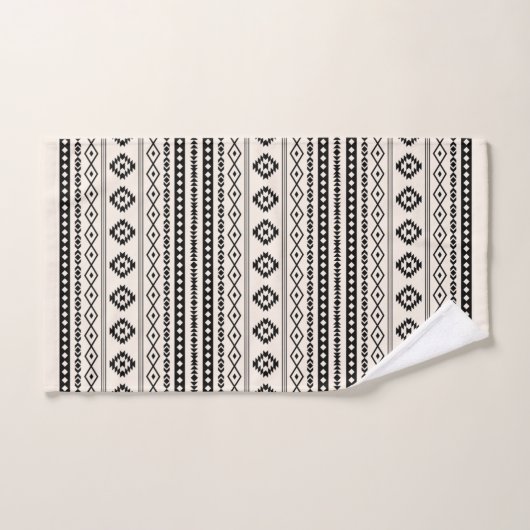 Aztec Black op Cream Mixed Pattern Bad Handdoek (Handdoek)