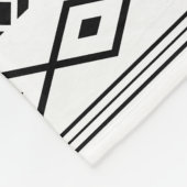 Aztec Black op White Mixed Motifs Pattern Fleece Deken (Hoek)