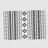 Aztec Black op White Mixed Motifs Pattern Golfhanddoek (Horizontaal)