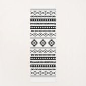 Aztec Black op White Mixed Motifs Pattern Yogamat (Voorkant)