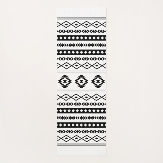 Aztec Black op White Mixed Motifs Pattern Yogamat (Achterkant)