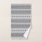 Aztec Black op White Mixed Motifs Sml Pattern Bad Handdoek (Handdoek)