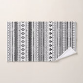 Aztec Black op White Mixed Motifs Sml Pattern Bad Handdoek (Handdoek)
