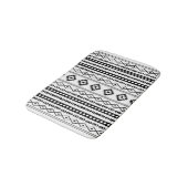 Aztec Black op White Mixed Motifs (V) Pattern Badmat (Gekanteld)