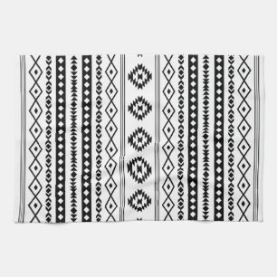 Aztec Black op White Mixed Motifs (V) Pattern Theedoek