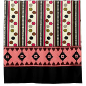 Aztec black pokeadots-gordijn douchegordijn (Voorkant)