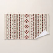 Aztec bladert rostcrème gemengd motifpatroon bad handdoek (Handdoek)