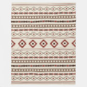 Aztec bladert rostcrème gemengd motifpatroon fleece deken (Voorkant)